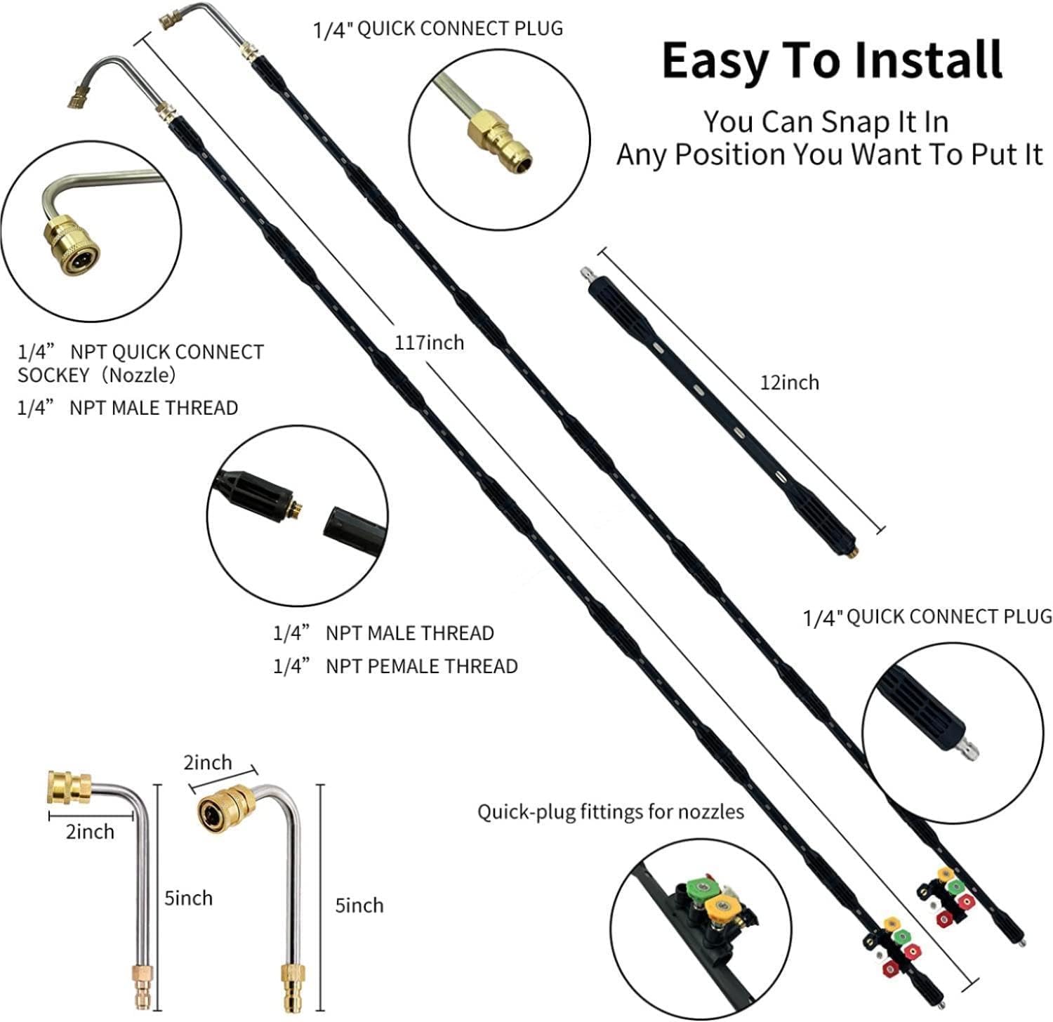 Jolof Store Pressure Washer Extension Wand - 9 Pack Gutter Cleaning Tools