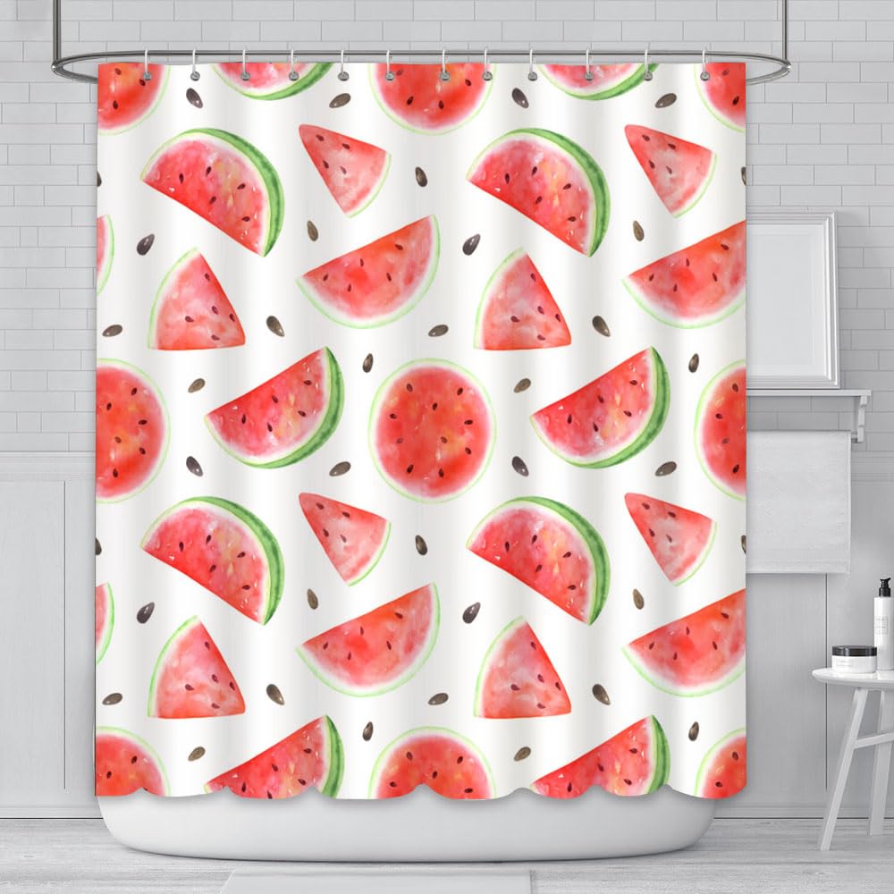 AIBIIN Watermelon Shower Curtain – Waterproof Polyester Bath Decor