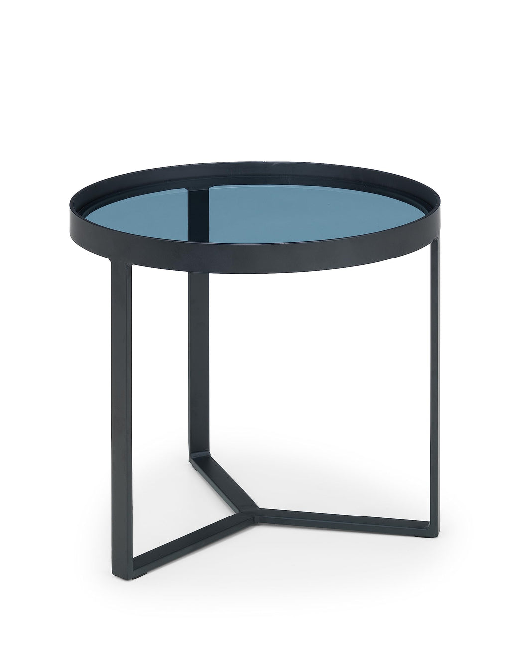 Julian Bowen Loft End Table, Smoked Glass, Black - H45 x W50cm - image 1