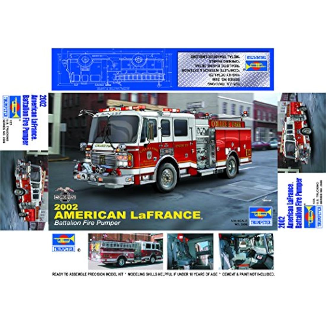Trumpeter 1:25 American LaFrance 2002 Battalion Fire Engine Model Kit