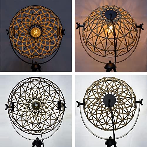 Jolof Store Geometric Rattan Floor Lamp – Boho Tripod Standing Light