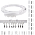 KJLEEN 4M Flexible Ceiling Curtain Track | Heavy Duty Bendable Rail White