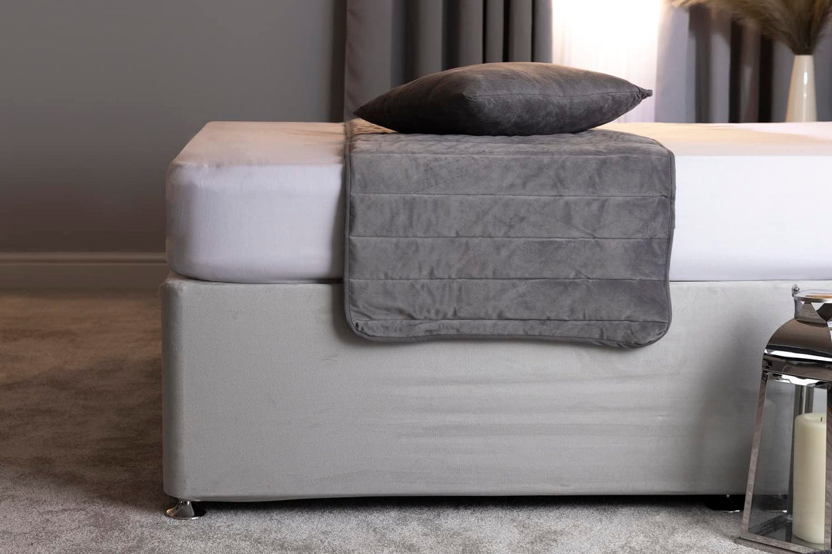 Belledorm 19" Extra Deep Base Wrap Valance Sheet - Transforms a drab looking bed base divan - Luxury Faux Suede Cloud, King - image 1