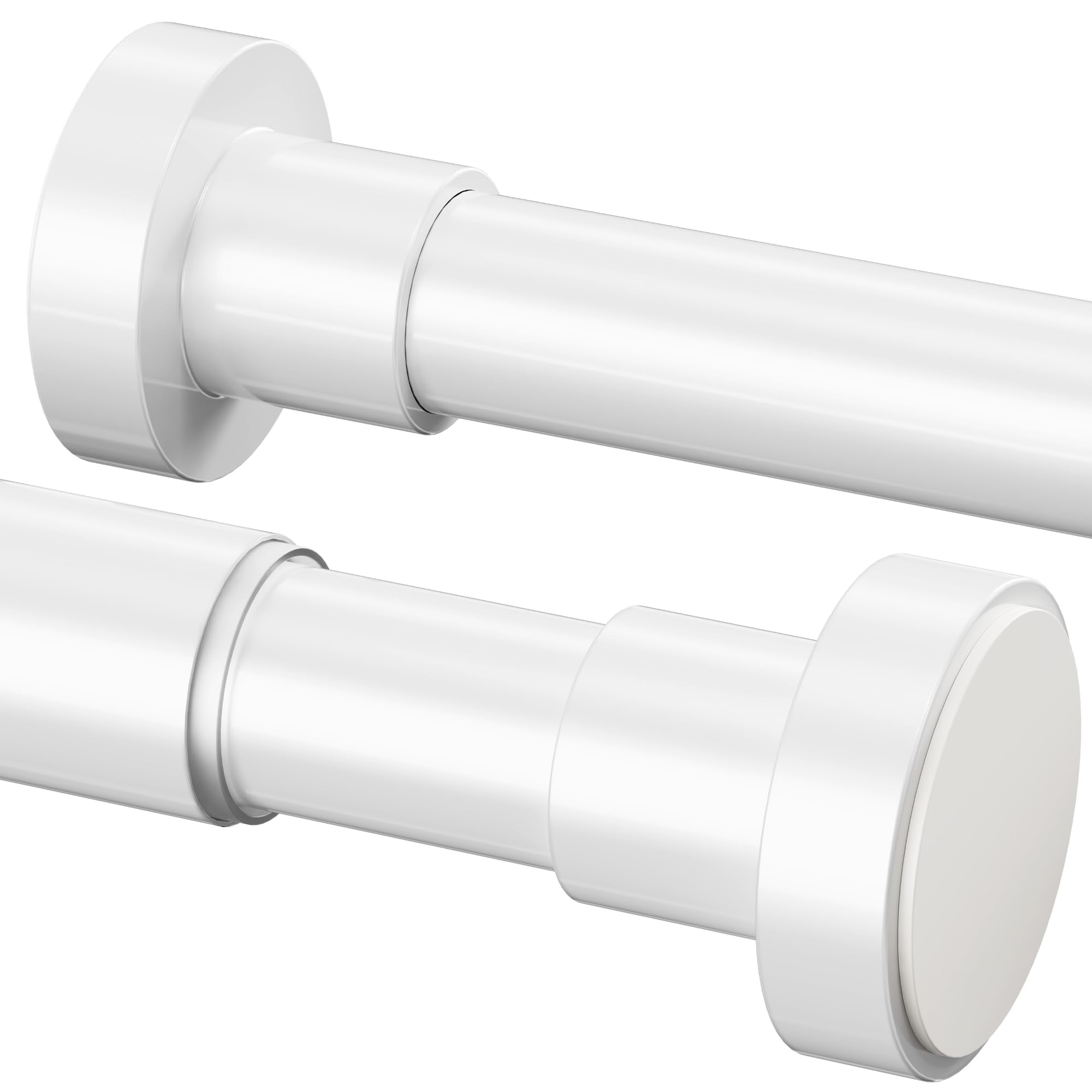 GDEVKHN Stainless Steel Tension Shower Curtain Rod – White (170-260cm)