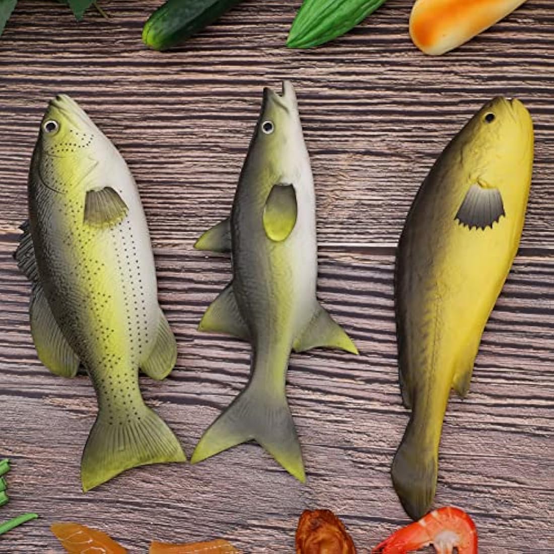 Gresorth 4-Piece Lifelike Fake Fish Set | Artificial PU Food Display Models