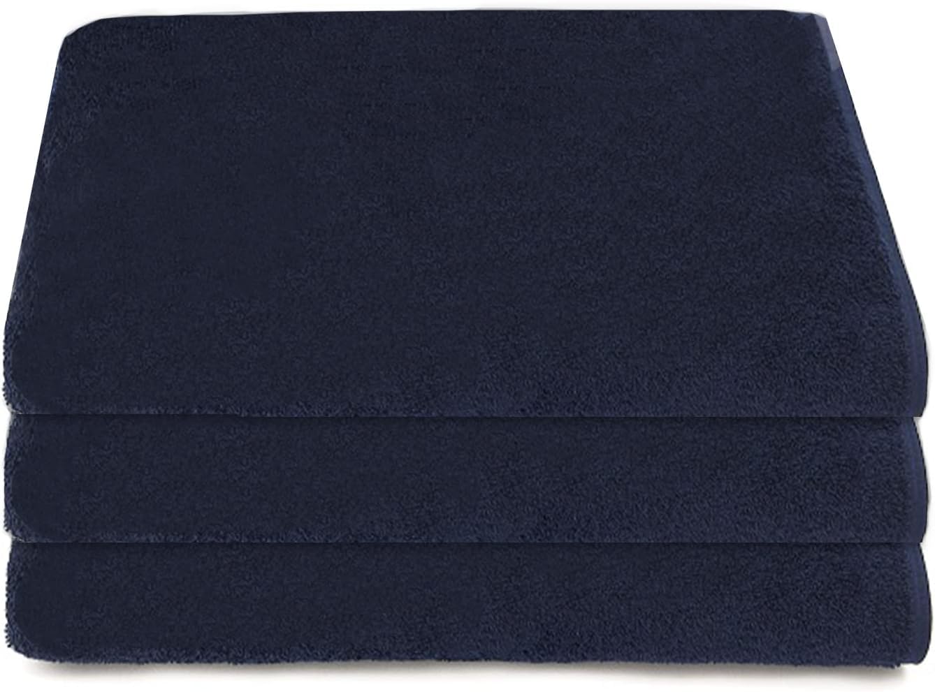 Tuva Home 3x Cotton Spa Towel Set – 90x180cm Terry Bath Towels, Navy