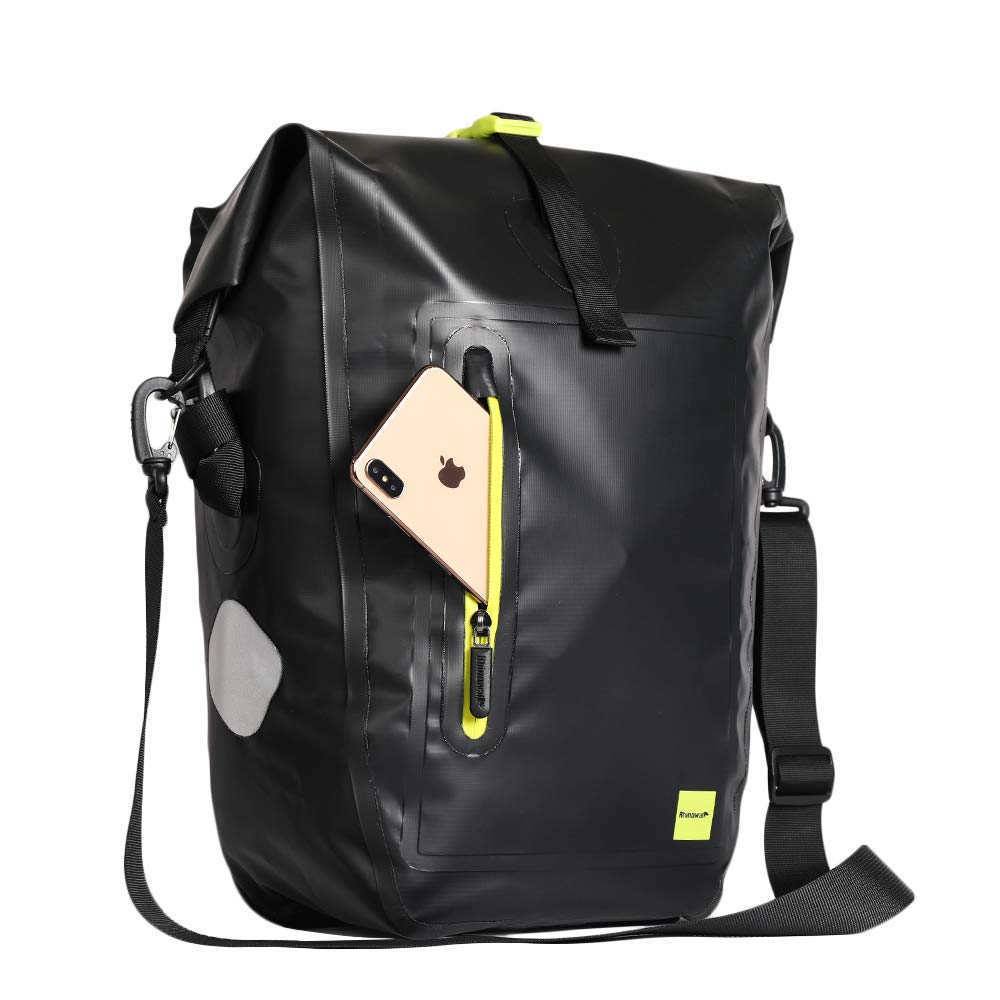 Rhinowalk 25L Waterproof Bike Pannier Bag – 1000D Polyester Green