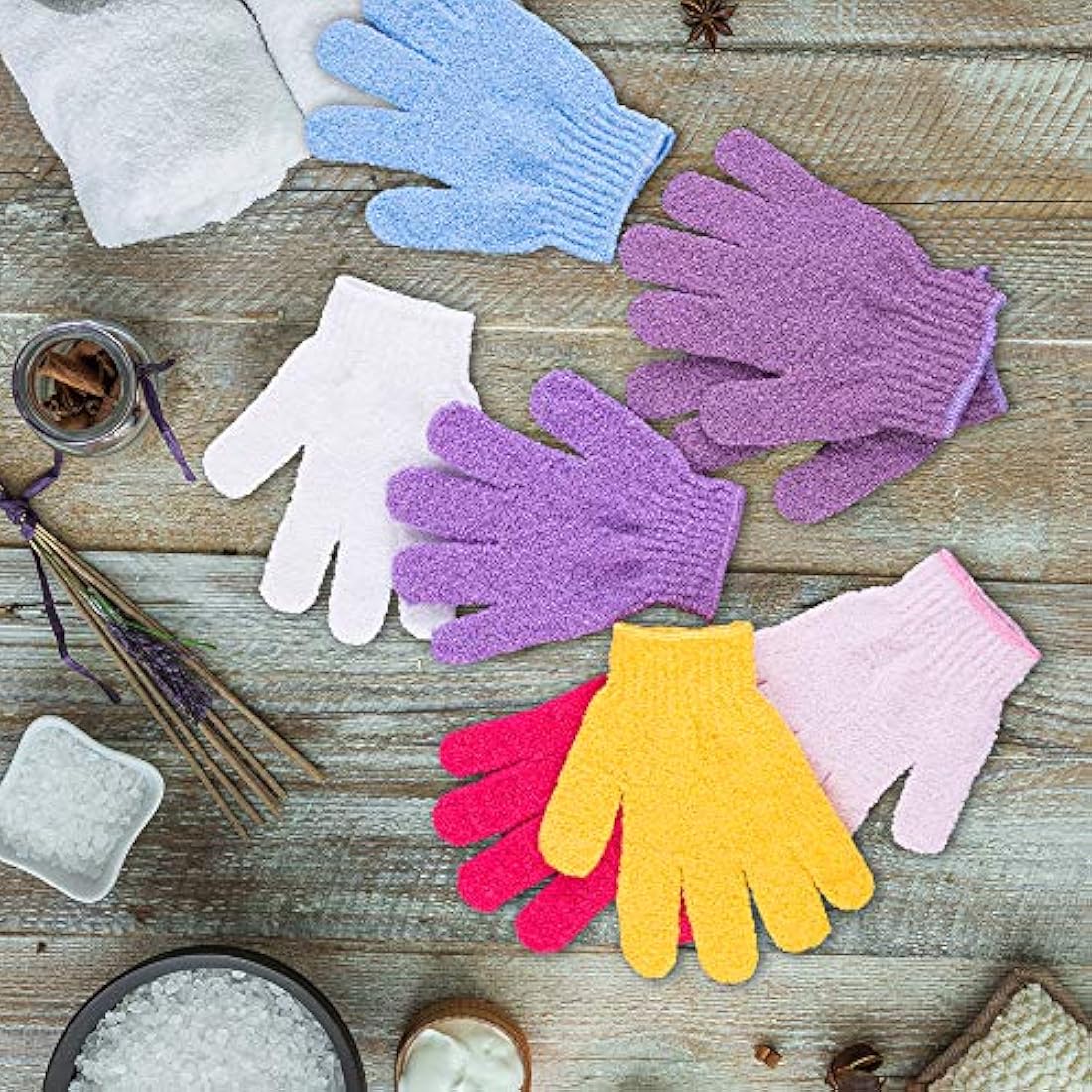Duufin Exfoliating Gloves – 14 Pairs Nylon Body Scrubber in 7 Colors