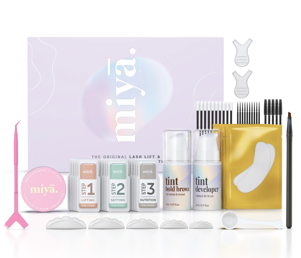 Miya Lash Lift and Brow Lamination Kit with Dark Brown Tint | LVL Perm