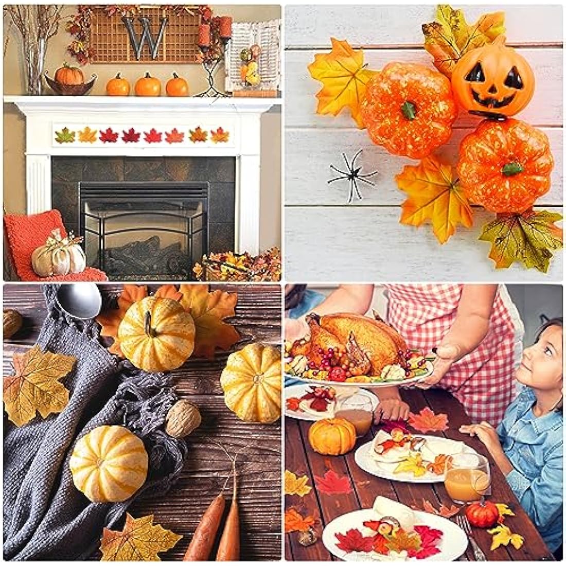 Jolof Store 400pcs Artificial Maple Leaves | 8 Colors Fall Decor for Parties