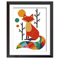 Seven Color Fox Stamped Cross Stitch Kit for Beginners (11CT)