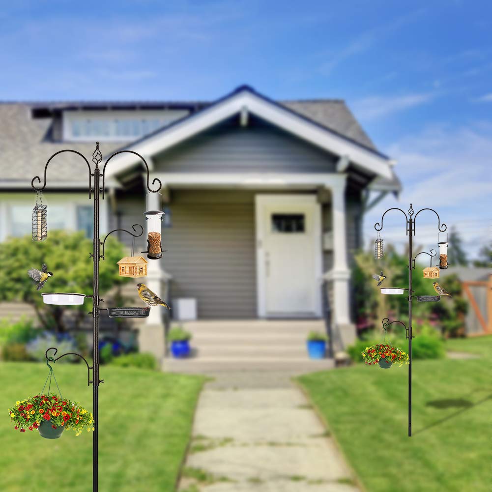 MIXXIDEA Bird Feeder Station Kit – 231cm Pole with 5-Prong Base & 4 Hooks