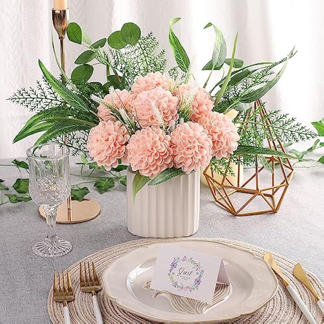 N&T NIETING Pink Foam Dahlia Flowers – 20pcs Artificial DIY Wedding Decor