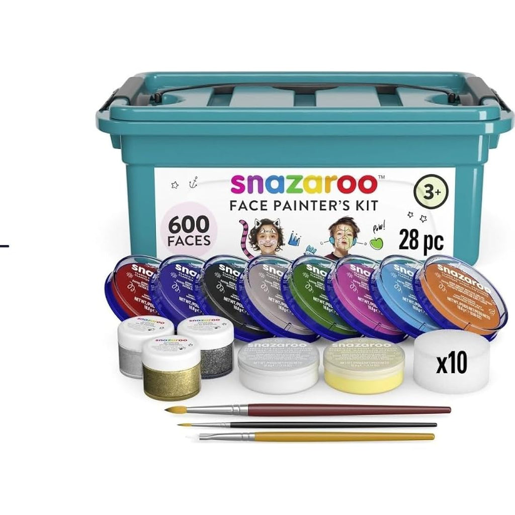 Snazaroo Face Painting Kit - 28 Piece Multicoloured Set with Glitter
