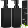 GMISUN Matte Black Glass Soap Dispenser Set - 2 Pcs 12oz Refillable Bottles
