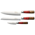 Katana Saya 3 Piece Knife Set | VG-10 Damascus Steel Volcanic Red