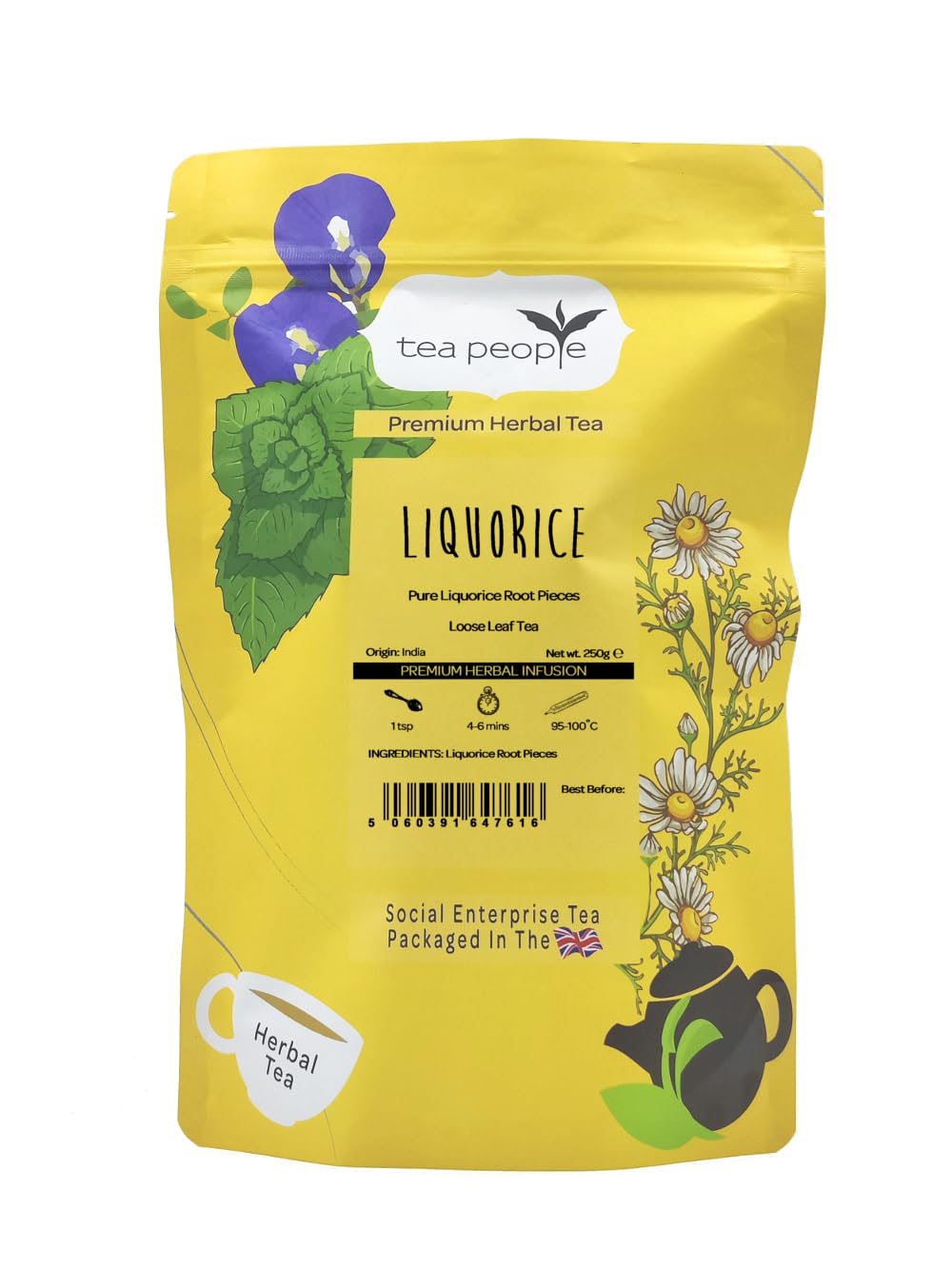 Tea People Liquorice Root Herbal Tea – 250g Loose Leaf Refill Pack