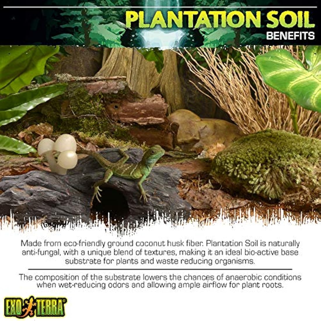 Exo Terra Plantation Soil - Natural Terrarium Substrate, 8.8 Litre