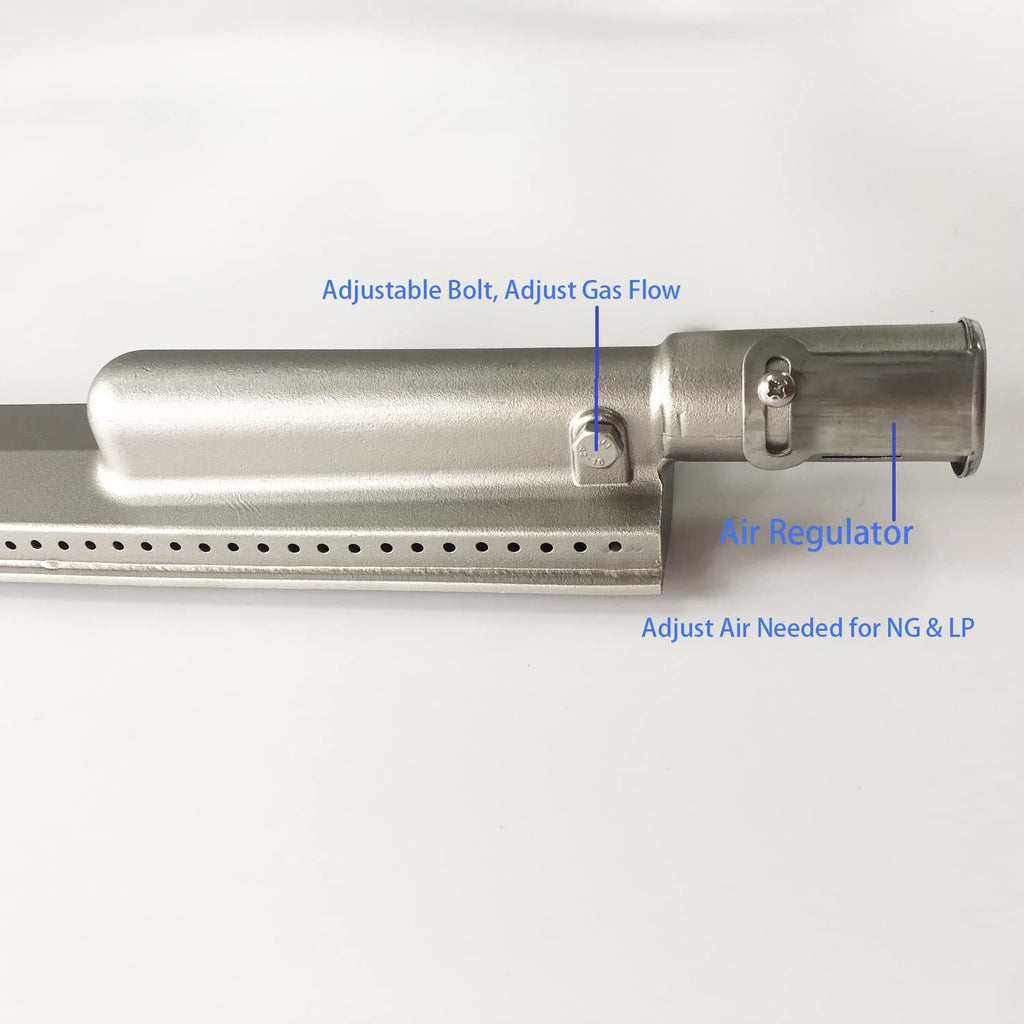 GRILLJOB Heavy Duty Cast Stainless Steel 304 BBQ Burner Replacement, 16-1/8"