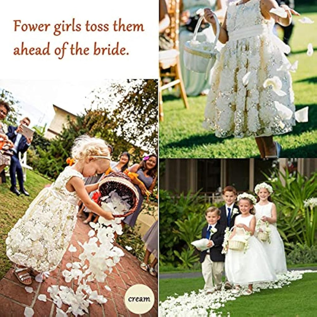 4000pcs Silk Rose Petals for Wedding Decor - White