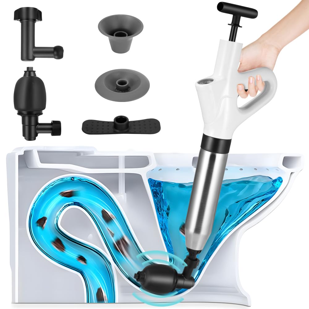 High Pressure Toilet Plunger – Stainless Steel Unblocker Kit