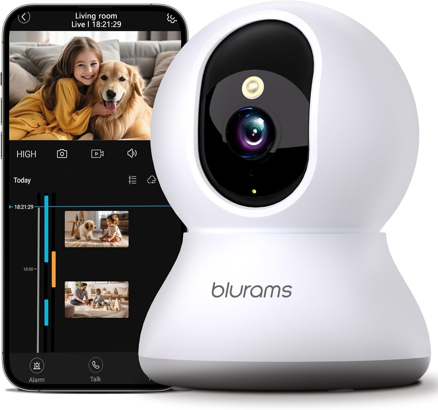 blurams 2K Pet Camera – 360° Indoor Home Security with Night Vision
