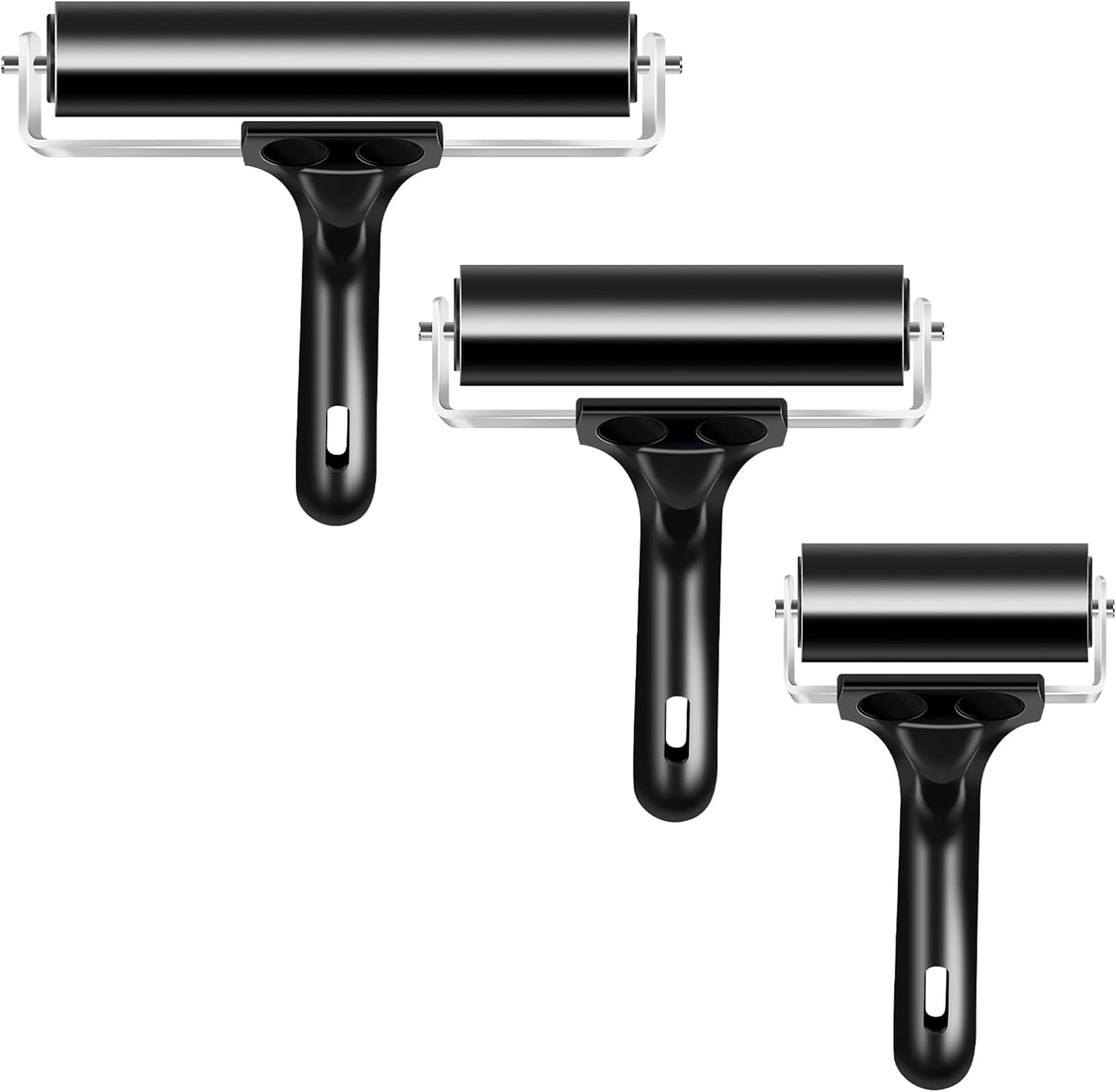 VinBee Soft Rubber Brayer Rollers for Printmaking and Crafting – 3 Pack