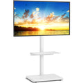 5Rcom Universal Swivel TV Floor Stand for 32-55 Inch TVs | White Wood Base