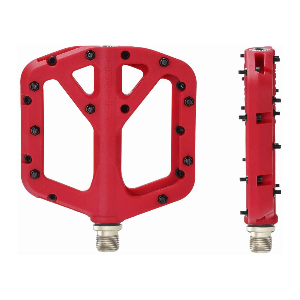 FIFTY-FIFTY Mountain Bike Pedals | Nylon Composite 9/16" Flat MTB - Red