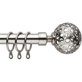 BOOM JOG Extendable Curtain Pole Set | Satin Nickel 70-210cm Rod