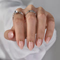 BTArtbox Short Almond Press on Nails – Gold Foil Gel Fake Nails, 30 Pcs