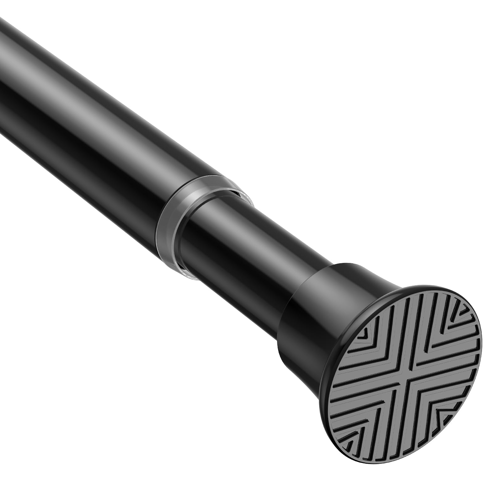 AIZESI Black Tension Shower Curtain Rod | 76-160cm No-Drill Extendable