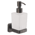Gedy Tonga Wall Mounted Soap Dispenser | Gun Metal & Satin Glass