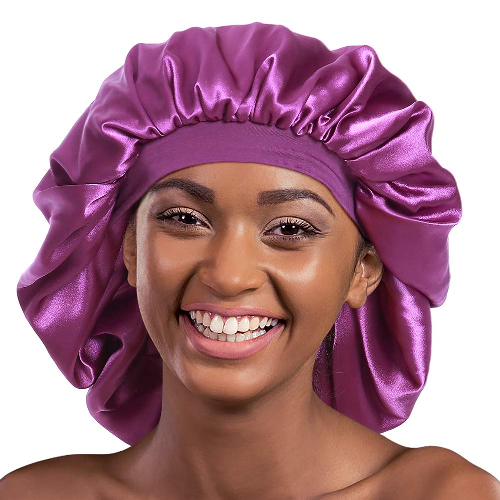 Extra Large Satin Sleep Bonnet for Dreadlocks | Purple