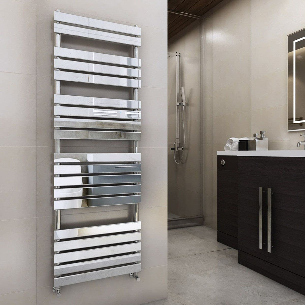Warmehaus Flat Panel Heated Towel Rail Bathroom Radiator Chrome 1800x600mm - image 1