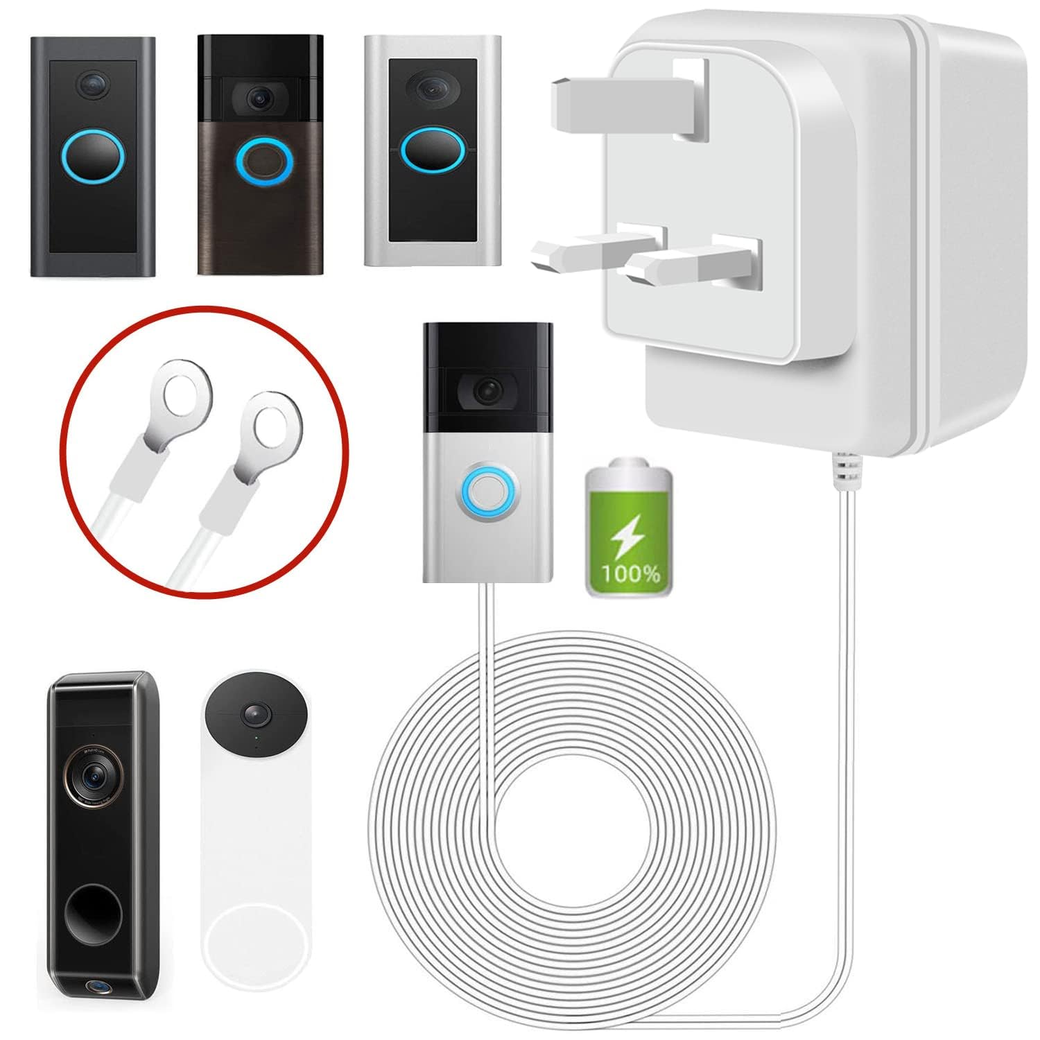 Xzgm 24V 500mA Video Doorbell Power Adapter & Thermostat Transformer