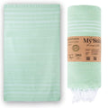 MyStilo Recycled Cotton Hammam Towel – Mint Green Beach & Sauna Towel