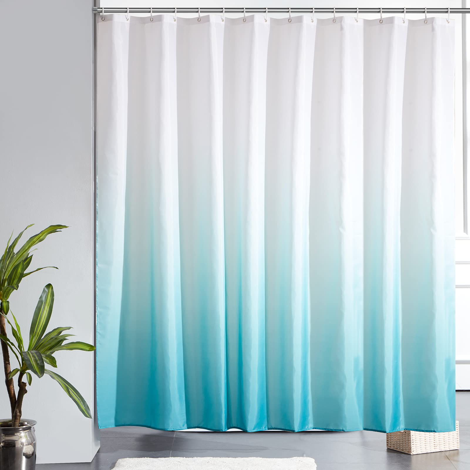 Furlinic Extra Wide Fabric Shower Curtain - Waterproof & Mold Resistant