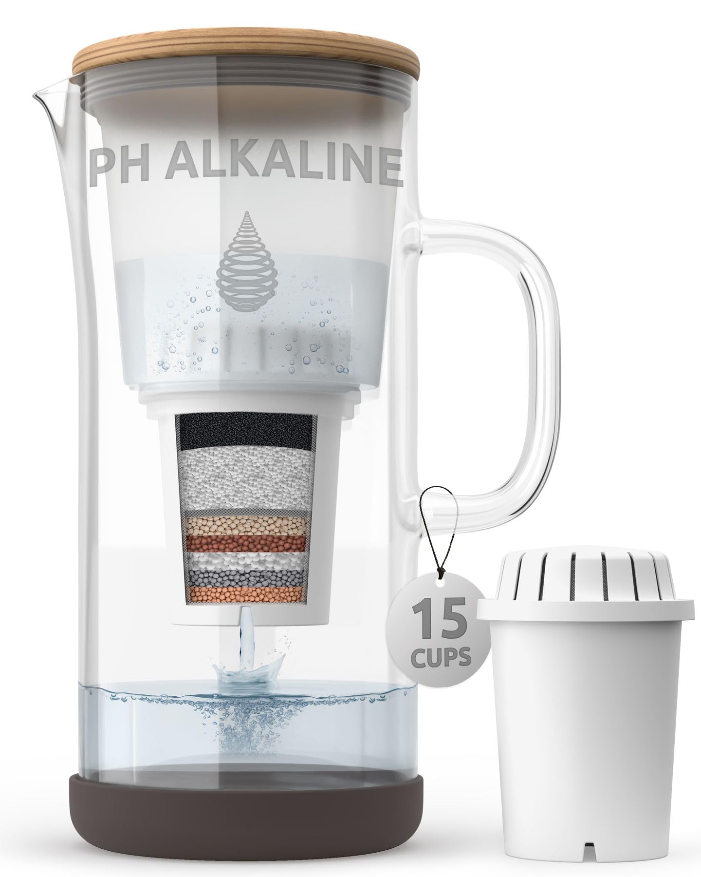 pH Restore Glass Alkaline Water Filter Jug | 3.5L Multi-Stage Pitcher