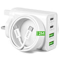 65W GaN 4-Port USB C Charger with 240W Type C Cable
