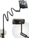 SAIJI 120CM Gooseneck Tablet Holder for Bed | One-Hand Adjustable Stand