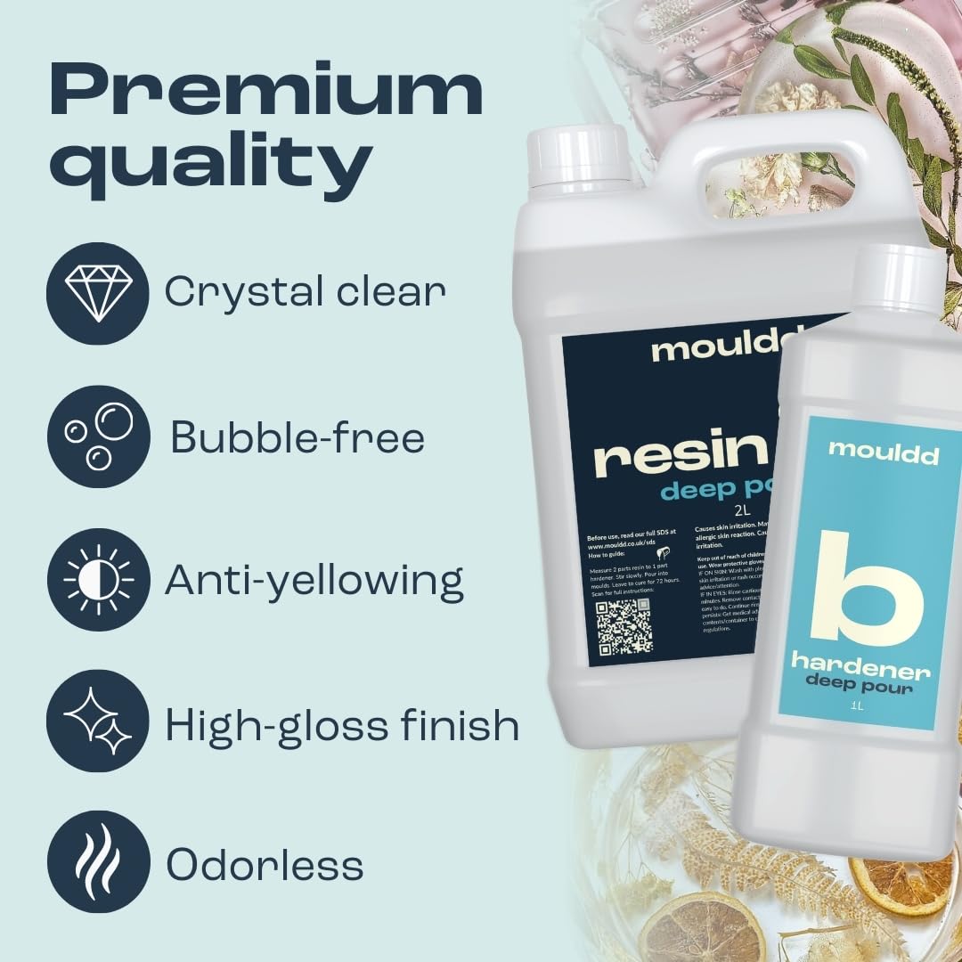 Mouldd 3L Deep Pour Epoxy Resin Kit – Crystal Clear 2:1 Casting Resin