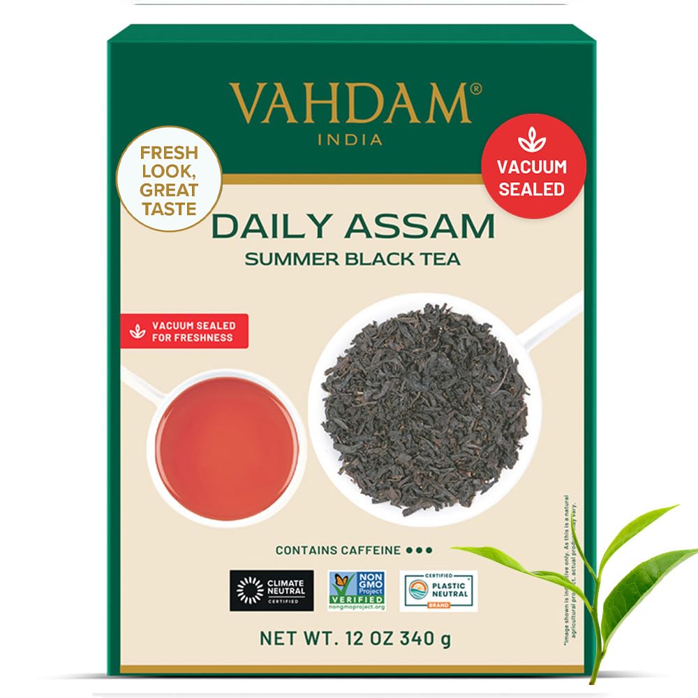 VAHDAM Assam Black Tea Leaves – Single Origin Loose Leaf Tea (12oz)