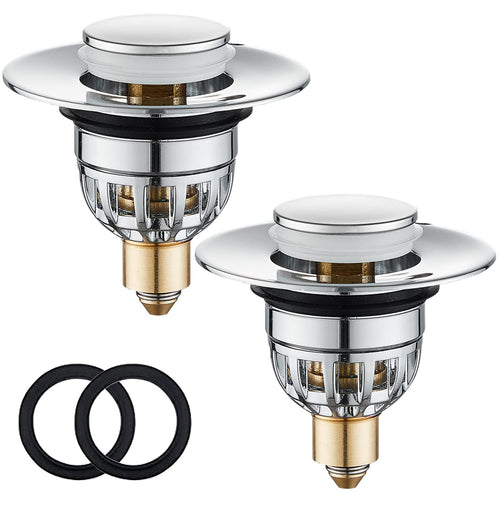 Jolof Store 2-Pack Universal Pop-Up Sink Plug | Stainless Steel Drain Filter