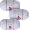 Utopia Crafts Cuddle Super Chunky Chenille Yarn - White 100g (Pack of 3)