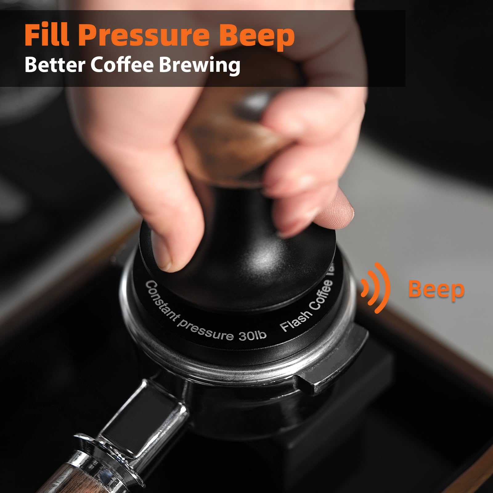 MHW-3BOMBER 58mm Calibrated Espresso Tamper - 30lb Sound Feedback