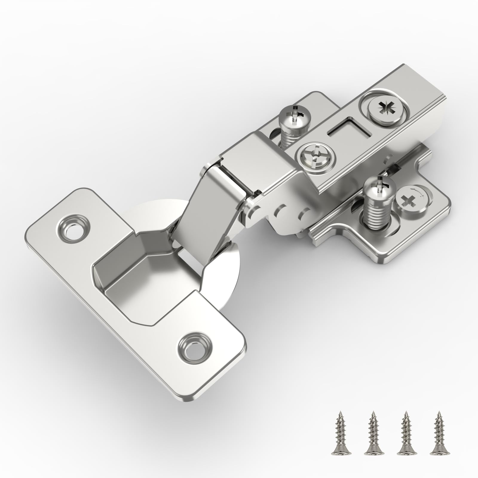 FURNIWARE Soft Close Cabinet Hinges – 110 Degree Inset Steel, 10 Pack