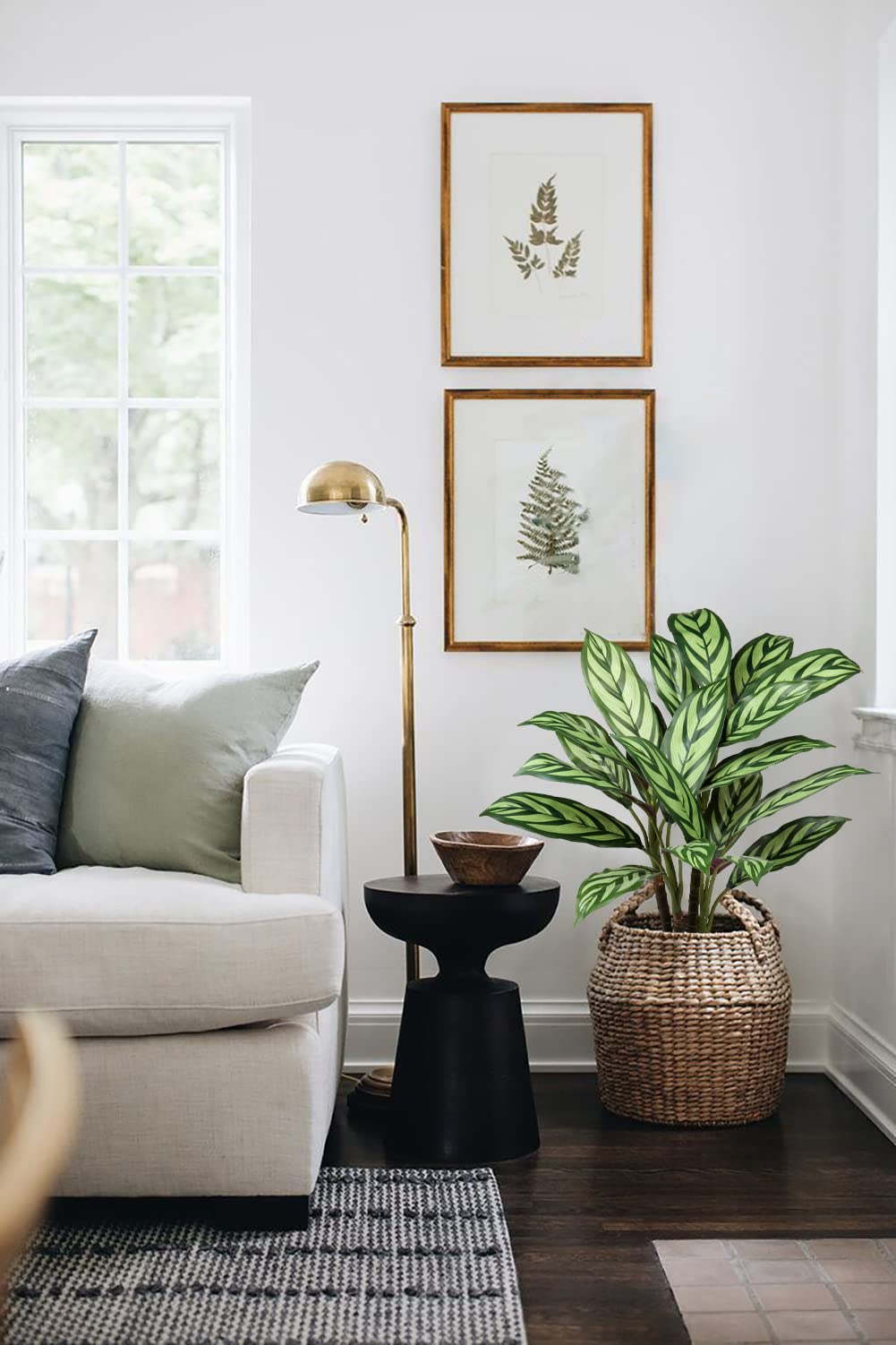 Briful 24.8" Artificial Calathea Majestica Exotica Plant in Ceramic Pot