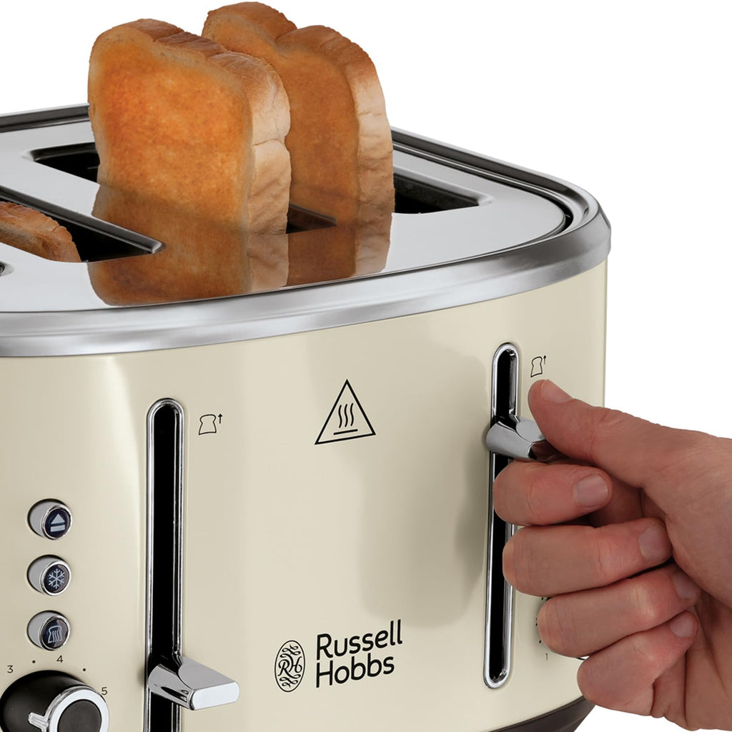 Russell Hobbs Stylevia 4 Slice Toaster – Cream Stainless Steel