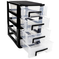 LNQ LUNIQI Plastic Desk Organizer,Desk Storage Box with 4 drawers,Makeup Organizer Sundries Storage Multifunction Storage Rack for Office School Home